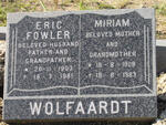 WOLFAARDT Eric Fowler 1903-1981 & Miriam 1908-1983