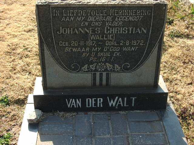 WALT Johannes Christian, van der 1917-1972