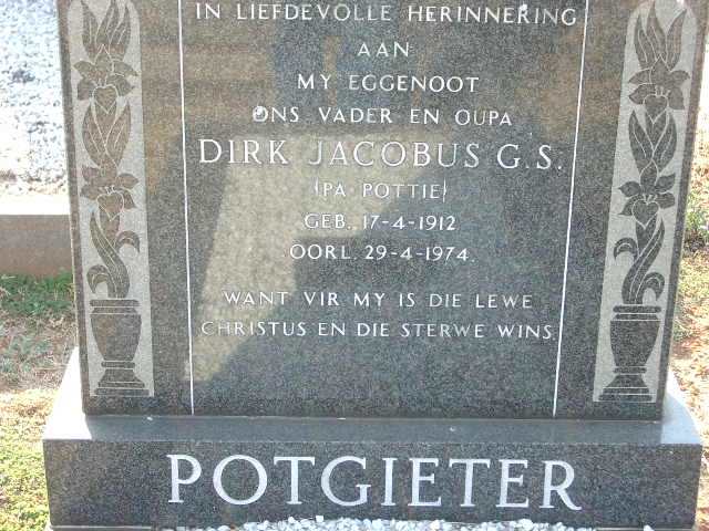 POTGIETER Dirk Jacobus G.S. 1912-1974