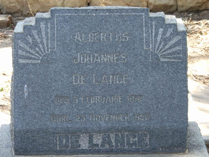 LANGE Albertus Johannes, de 1912-1955