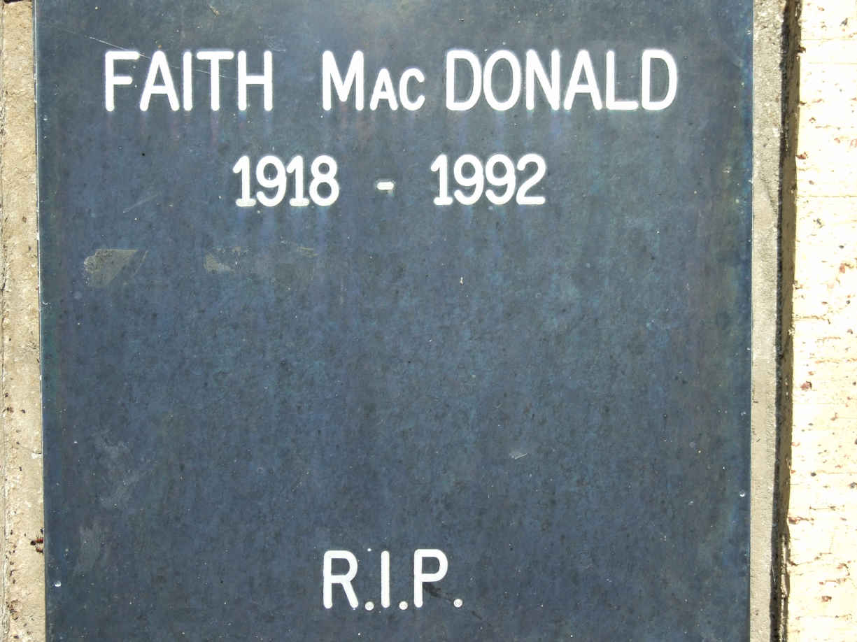 MacDONALD Faith 1918-1992