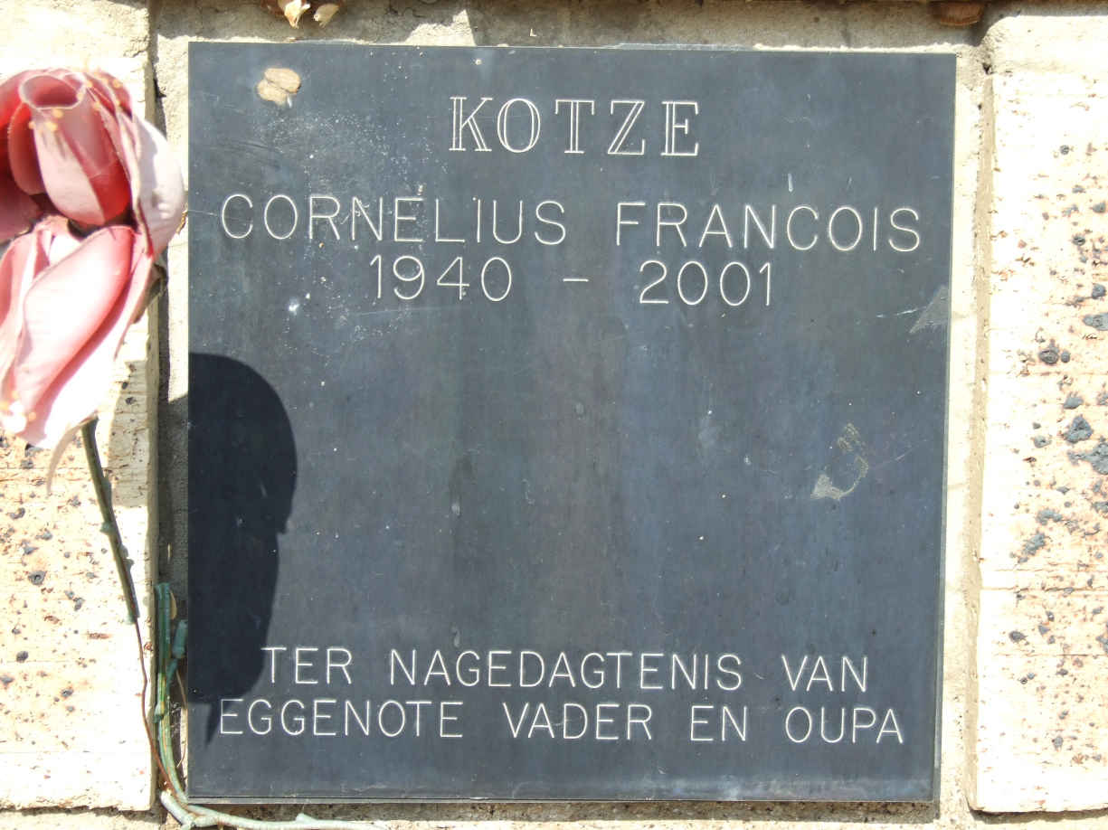 KOTZE Cornelius Francois 1940-2001