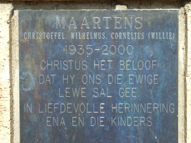 MAARTENS Christoffel Wilhelmus Cornelius 1935-2000