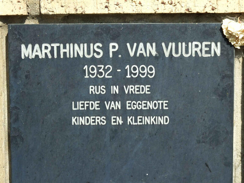 VUUREN Marthinus P., van 1932-1999