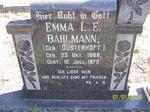 BAHLMANN Emma L.E. nee DUSTERHOFT 1888-1970