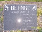 BEHNKE Vernon E 1948-1992