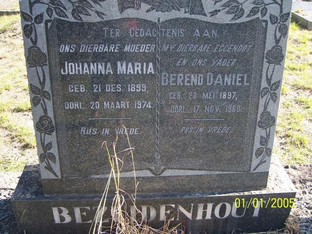 BEZUIDENHOUT Berend Daniel 1897-1960 & Johanna Maria 1899-1974