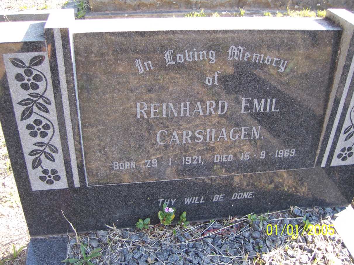 CARSHAGEN Reinhard Emil 1921-1969