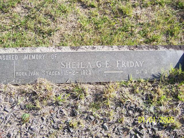 FRIDAY Sheila G.E. nee VAN STADEN 1929-19??