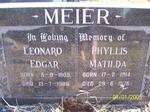 MEIER Leonard Edgar 1909-1986 & Phyllis Matilda 1914-1976