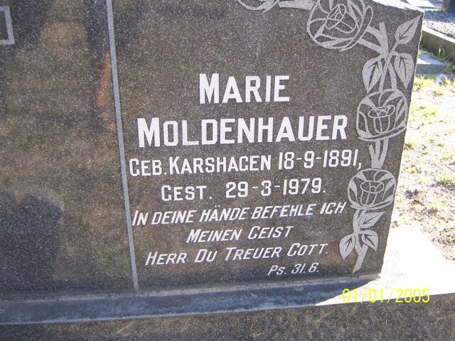 MOLDENHAUER Marie nee KARSHAGEN 1891-1979