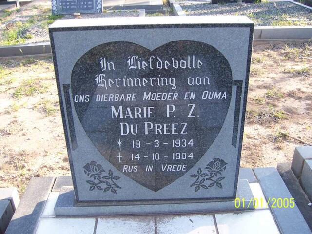 PREEZ Marie P.Z., du 1934-1984