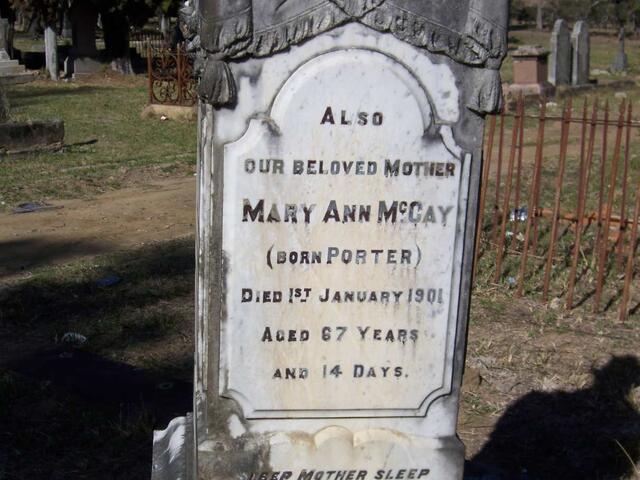 McCAY Mary Ann nee PORTER -1901