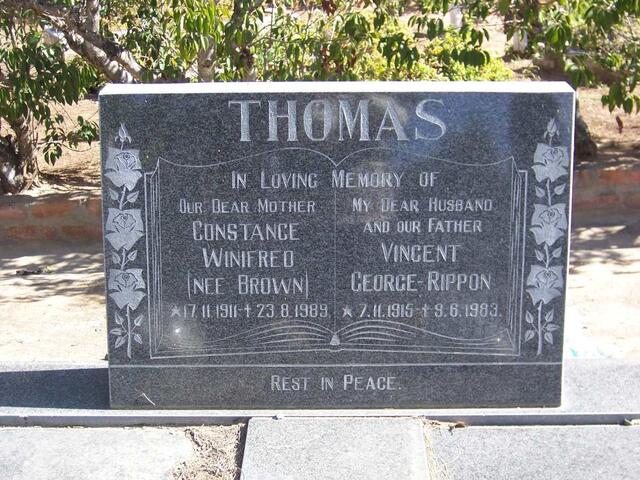 THOMAS Vincent George Rippon 1915-1983 & Constance Winifred BROWN 1911-1989