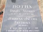 BOTHA Daniel Andries 1917-1992 & Johanna Jacoba Fredrika COETZEE 1914-1999