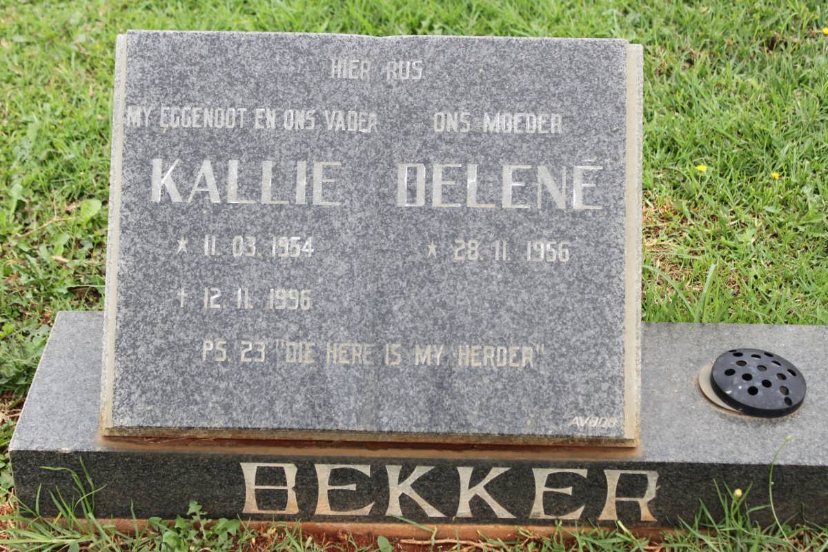 BEKKER Kallie 1954-1996 & Delene 1956-