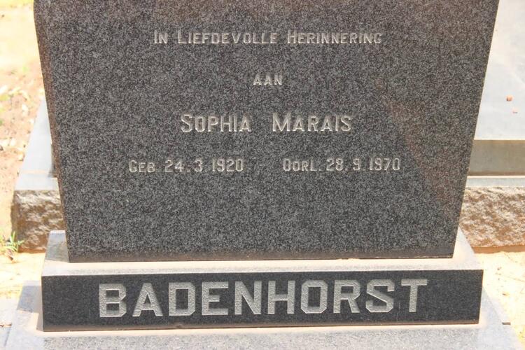 BADENHORST Sophia Marais 1920-1970