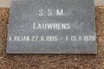 LAUWRENS S.S.M. nee KILIAN 1905-1978