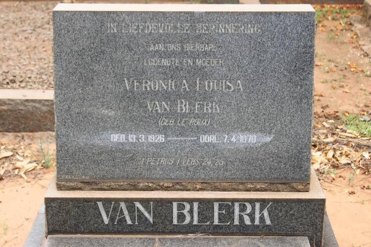 BLERK Veronica Louisa, van nee LE ROUX 1926-1970
