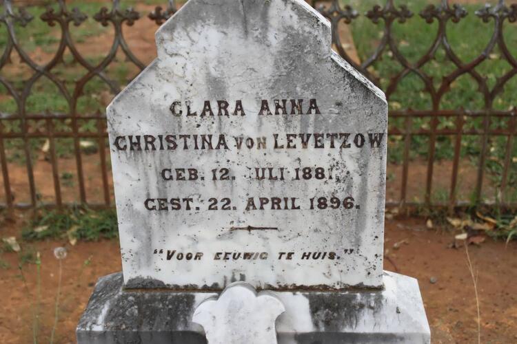 LEVETZOW Clara Anna Christina, von 1881-1896