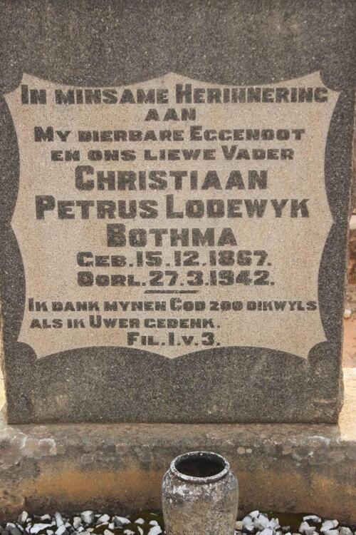 BOTHMA Christiaan Petrus Lodewyk 1867-1942