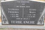 TERBLANCHE Stephanus Frederick 1883-1963 & Gesina Maria 1891-1984