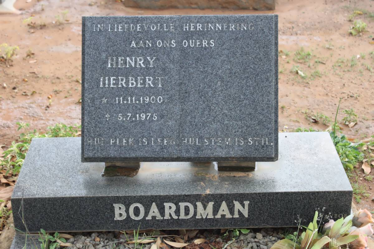 BOARDMAN Henry Herbert 1900-1975