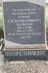 BASSINGTHWAIGHTE A.M. nee MOOLMAN 1881-1967