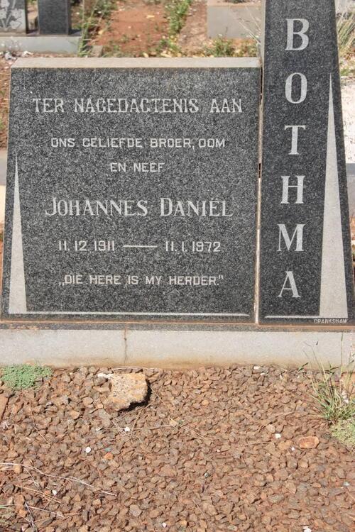 BOTHMA Johannes Daniël 1911-1972