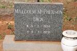 DICK Malcolm McPherson 1904-1979