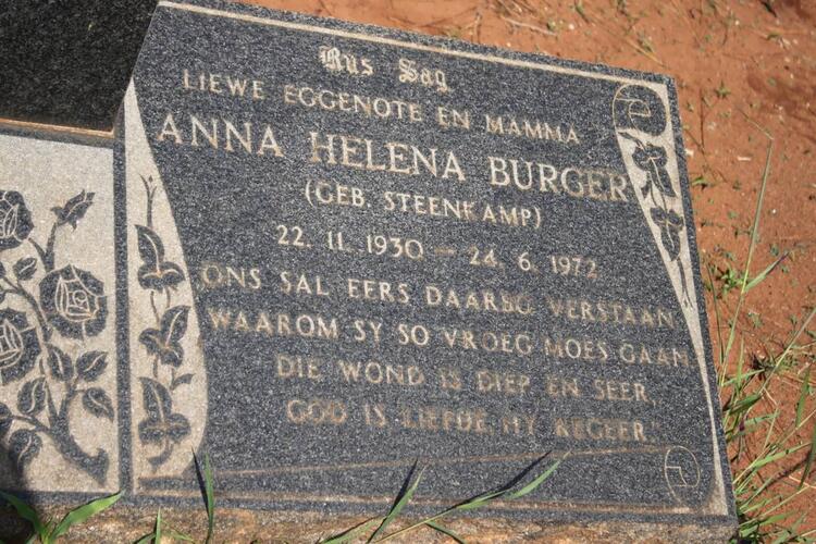 BURGER Anna Helena nee STEENKAMP 1930-1972