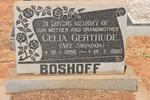 BOSHOFF Celia Gertrude nee SWINDON 1896-1980