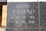 FRIEND Henry 1931-1996