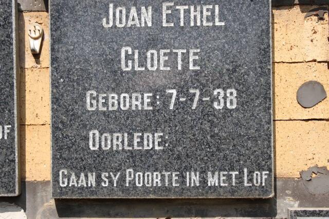 CLOETE Joan Ethel 1938-