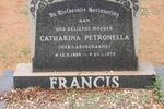 FRANCIS Catharina Petronella nee LABUSCHAGNE 1889-1973