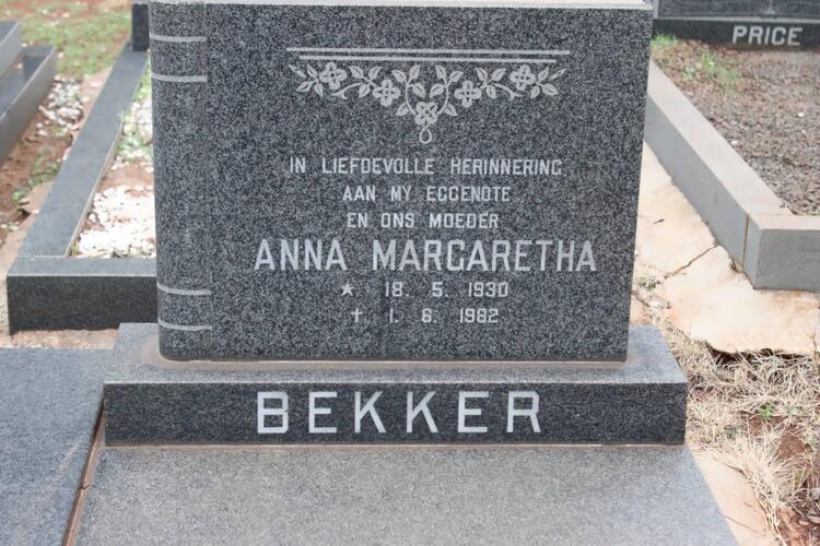 BEKKER Anna Margaretha 1930-1982
