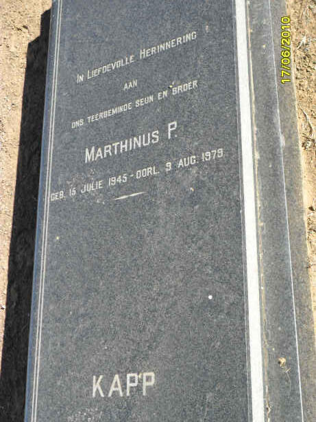 KAPP Marthinus P. 1945-1979
