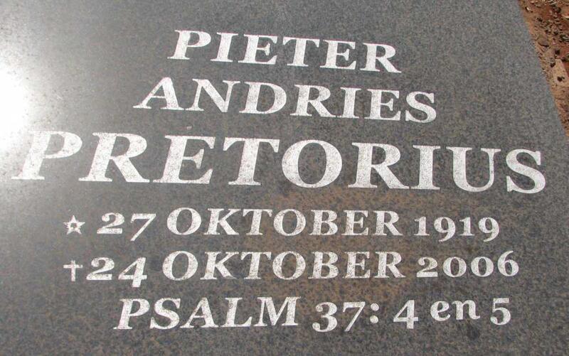 PRETORIUS Pieter Andries 1919-2006