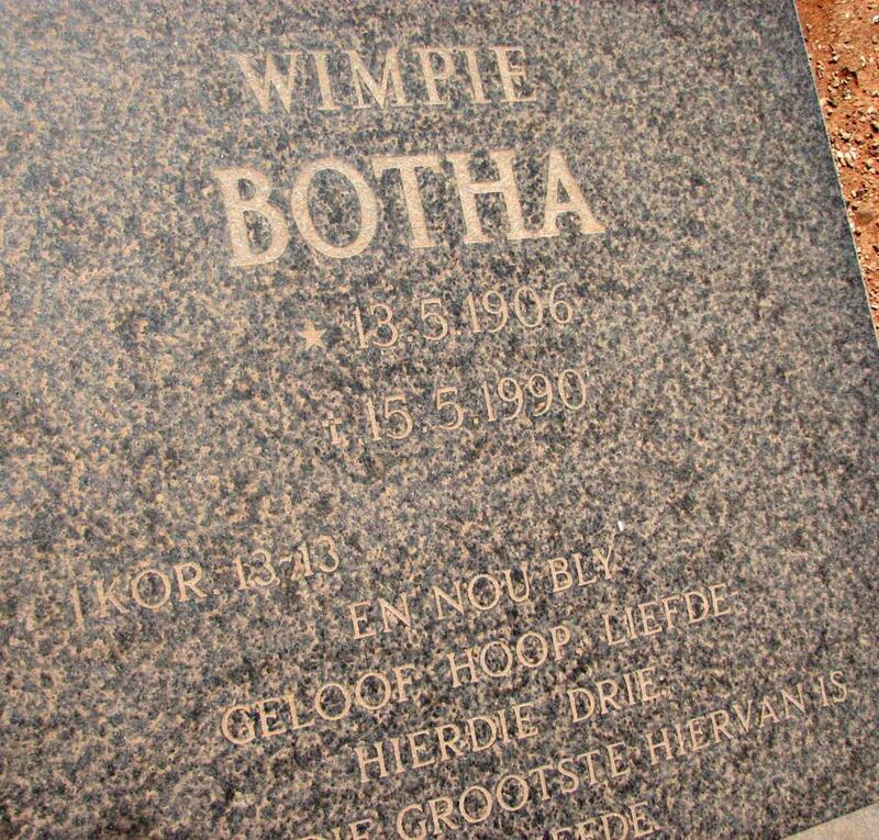 BOTHA Wimpie 1906-1990