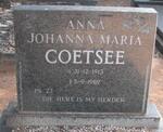 COETSEE Anna Johanna Maria 1913-1989