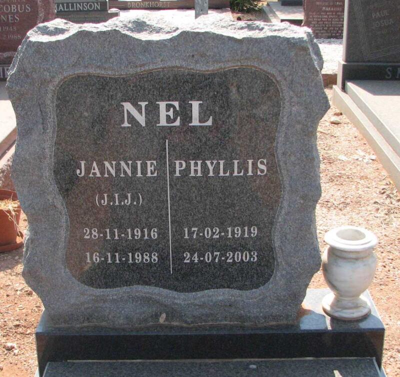 NEL J.I.J. 1916-1988 & Phyllis 1919-2003