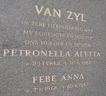 ZYL Petronella Aletta, van 1942-1987 :: ZYL Febe Anna, van 1966-1987