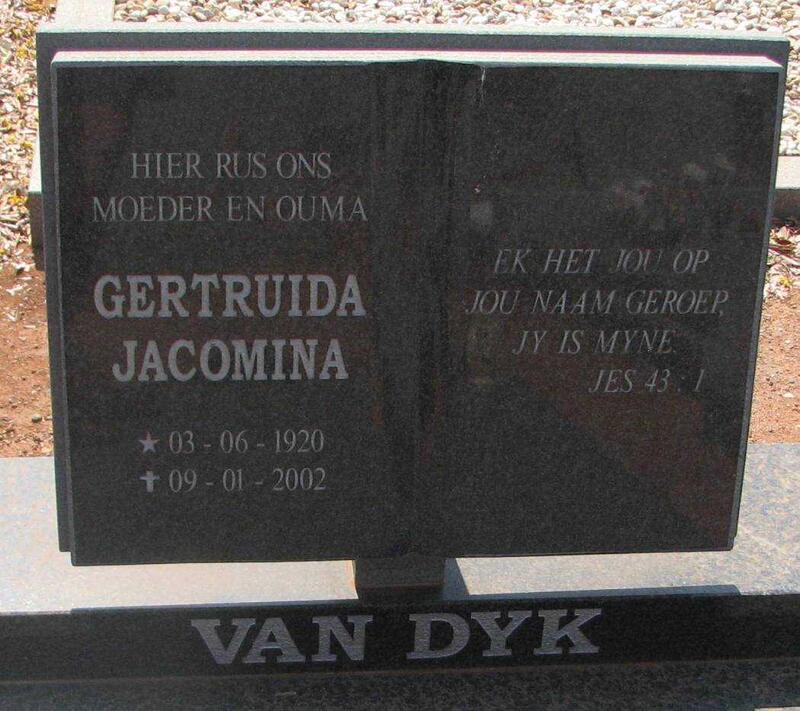 DYK Gertruida Jacomina, van 1920-2002