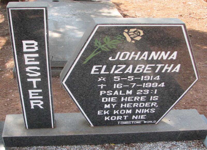 BESTER Johanna Elizabetha 1914-1994