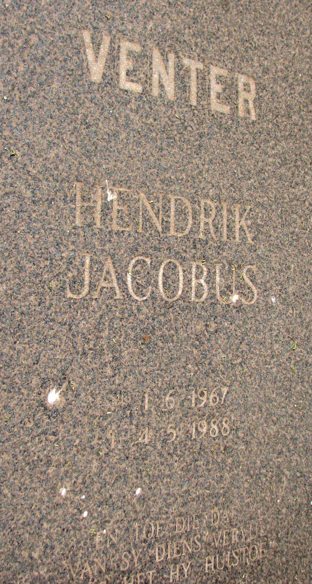 VENTER Hendrik Jacobus 1967-1988
