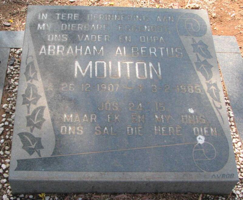 MOUTON Abraham Albertus 1907-1985
