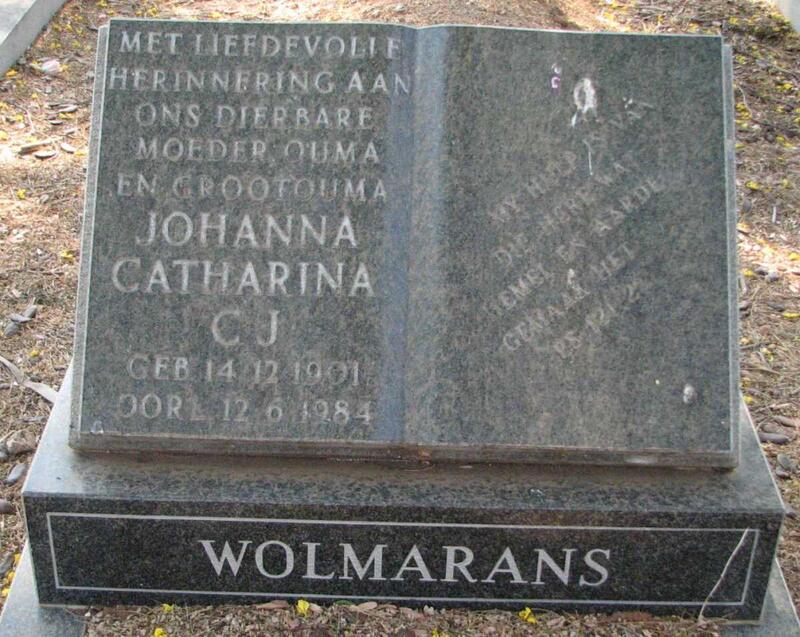 WOLMARANS Johanna Catharina 1901-1984