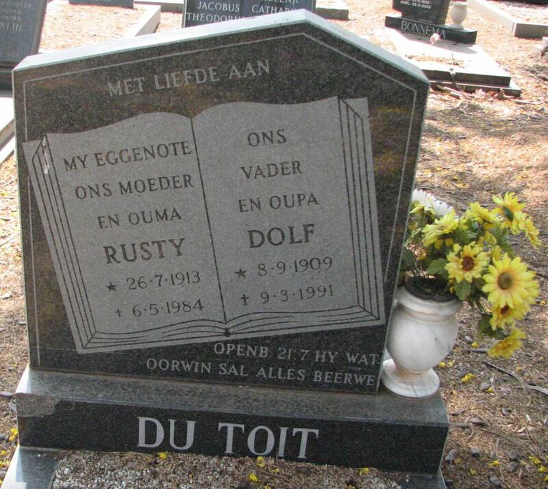 TOIT Dolf, du 1909-1991 & Rusty 1913-1984