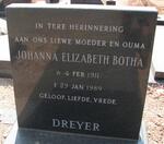DREYER Johanna Elizabeth Botha 1911-1989