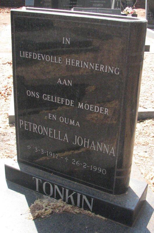 TONKIN Petronella Johanna 1917-1990